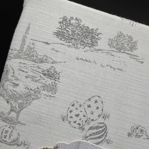 Bunny Tales Easter Tablecloth Spring Rabbit Toile Cotton Oblong 60x102 NIP - Picture 6 of 10